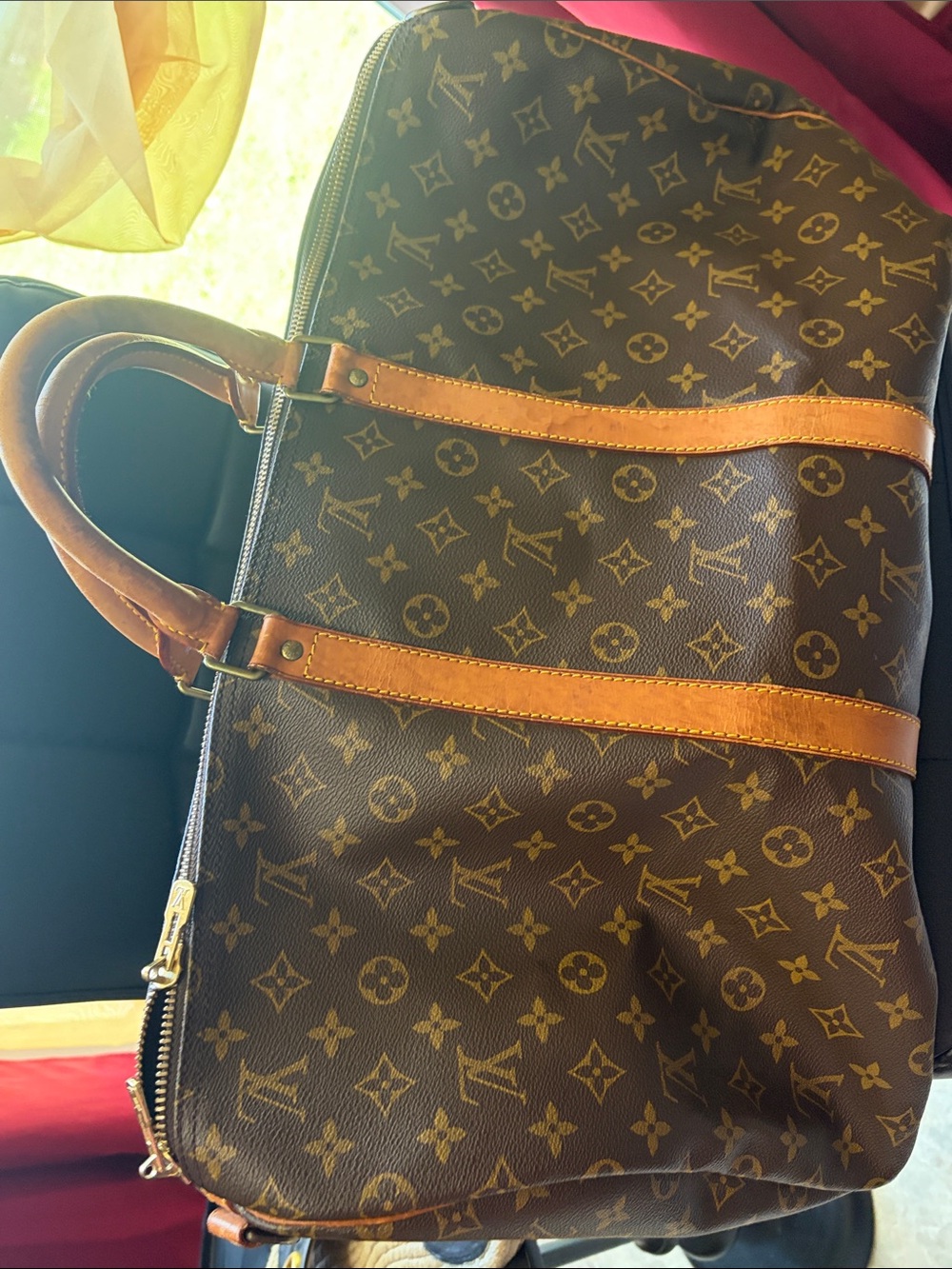 Louis Vuitton Monogram Canvas Duffel with Tan Leather Handles - Picture 6 of 6